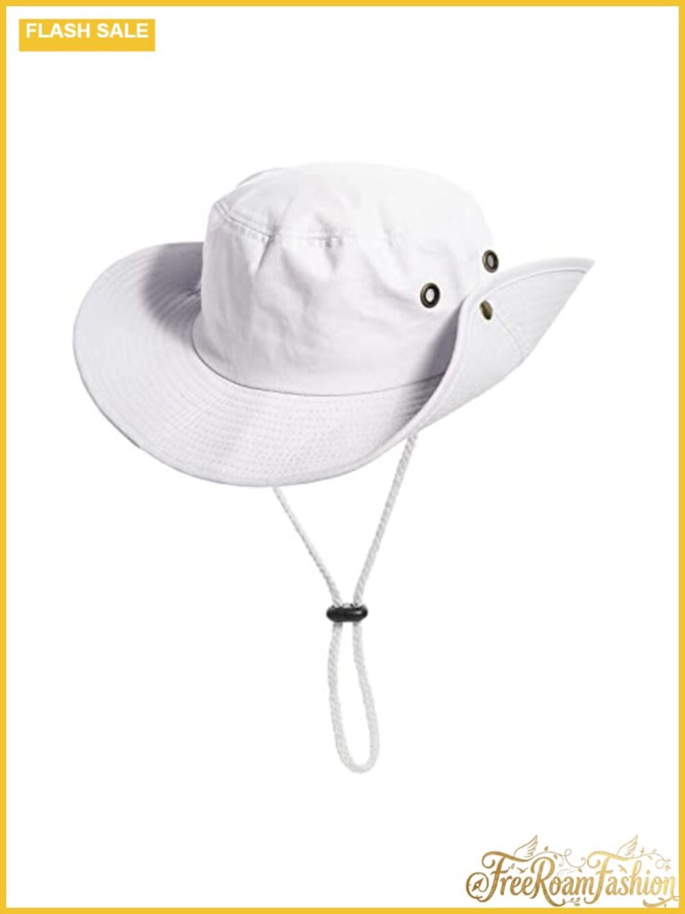 100% Stone-Washed Cotton Wide Brim UPF 50+ Sun Hat Foldable Safari Fishing Cap